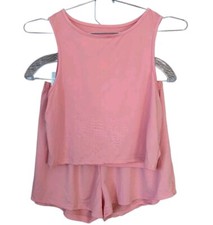 Loungewear Pink Tank  Shorts Set Size 28" Waist 33" Chest - Size S to L