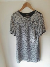 Rohmir silk Dress grey Party Size 12 (40) spots polka dot bow spotty, A line