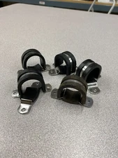 Clamp Saddle Style, #20SS, Black Lined Tube Strap Clamp Fasteners, Box of 10