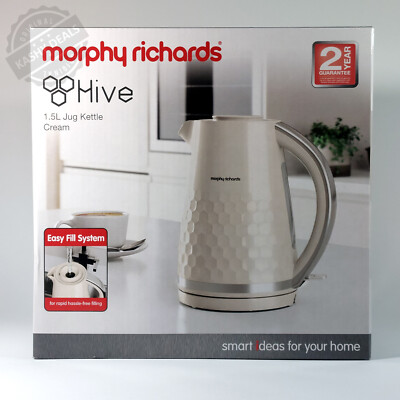 Morphy Richards 108272 Hive Kanne Wasserkocher Easy Fill 1,5L 3kW CREME - NEU & VERSIEGELT