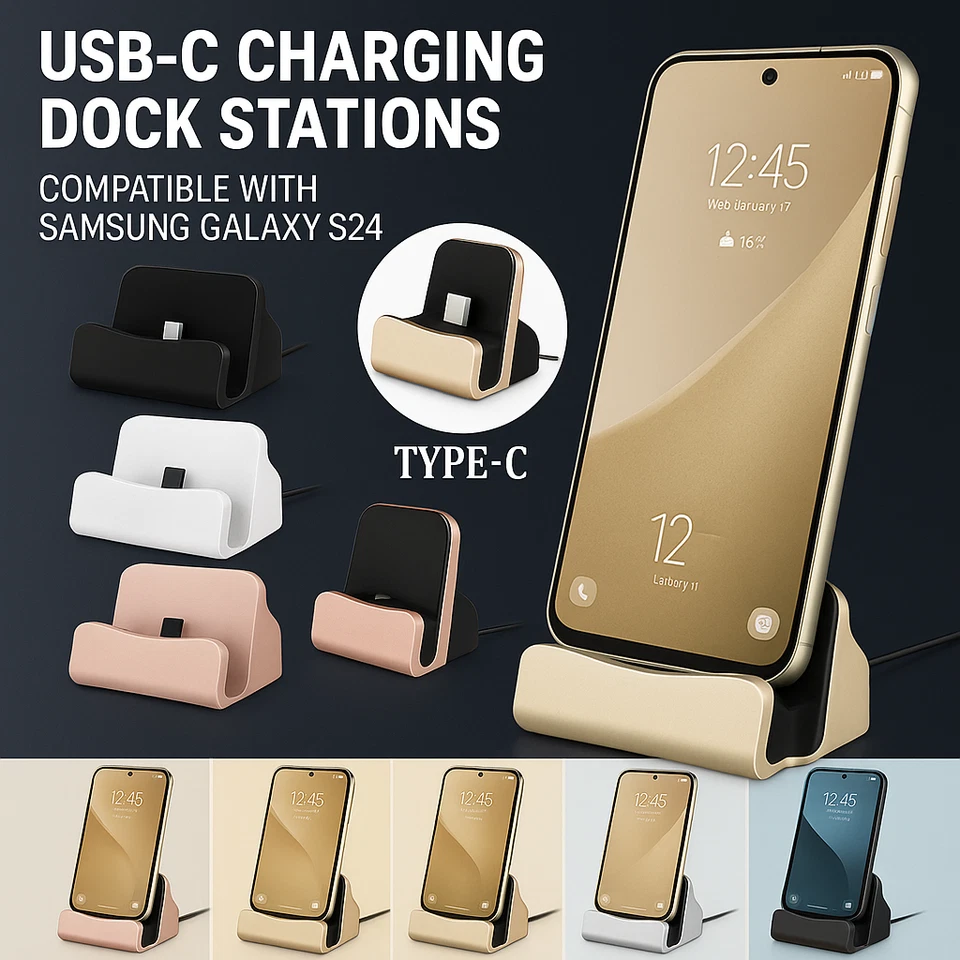 USB C 3.1 Type-C Charger Dock Station Desktop Charging Stand for Mobile Phone - Image 2 of 4