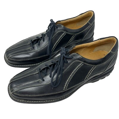 Johnston & Murphy Mens 11 M Black Leather Bicycle Toe Derby Shoes 20-7222 Brazil Johnston Murphy Mens Shuler Bicycle 20-7222 Black Tumbled  main image 3