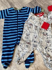 Infant Boy Footed Pajamas - Striped  Dog Print - Cozy Sleepwear For Your Littl