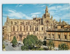 Postcard Cathedral panoramic view Seville Spain