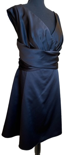 David’s Plus 26 3X Black Satin Formal Dress Whimsigoth Cocktail Wedding Evening - Picture 4 of 9