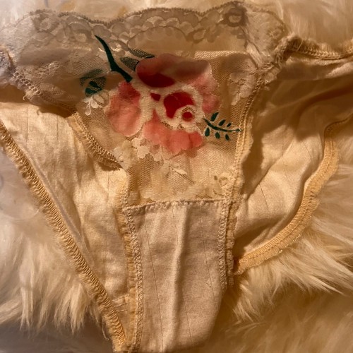 VTG 80’s Panties 2 PAIRS Maidenform & Handpainted French Lingerie Lux SZ L-XL - Picture 5 of 20