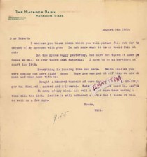 1905 letterhead MATADOR BANK Texas JOHN H. P. JONES Banker BANKING buggy