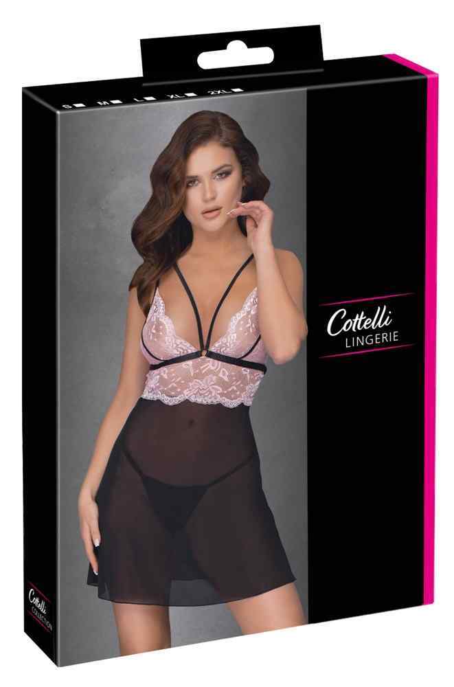 Babydoll Negro/Rosa S - 2Xl Sexy Fashion Erotik Hot Babydoll Lencería