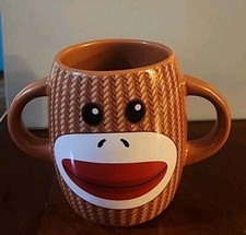 Sock Monkey 2 Handle Coffee Mug Cup by Galeri...