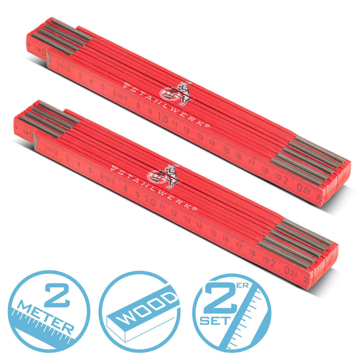STAHLWERK folding rule 1. FC Köln Edition set of 2 2 m folding rule