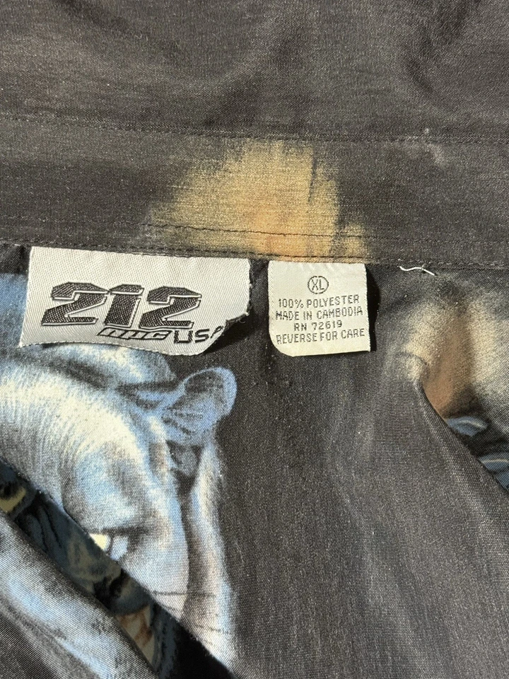 Camisa 212 NYC Estampado PANTERA Para Hombres Talla XL Botón De Colección Y2K Años 90 Hawaiano Big Cat Foto 4 de 4