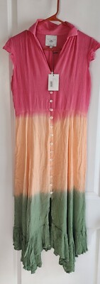 NWT Area Stars Rainbow Dip Asymmetrical Hem Dress Size Extra Small (XS)