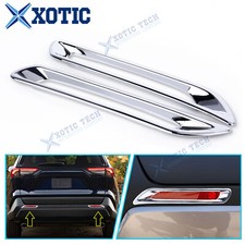 Bully Chrome Mirror Covers For Toyota RAV4 2019-2025 Chrome ABS Rear Bumper Tail Fog Light Lamp Trim Cover