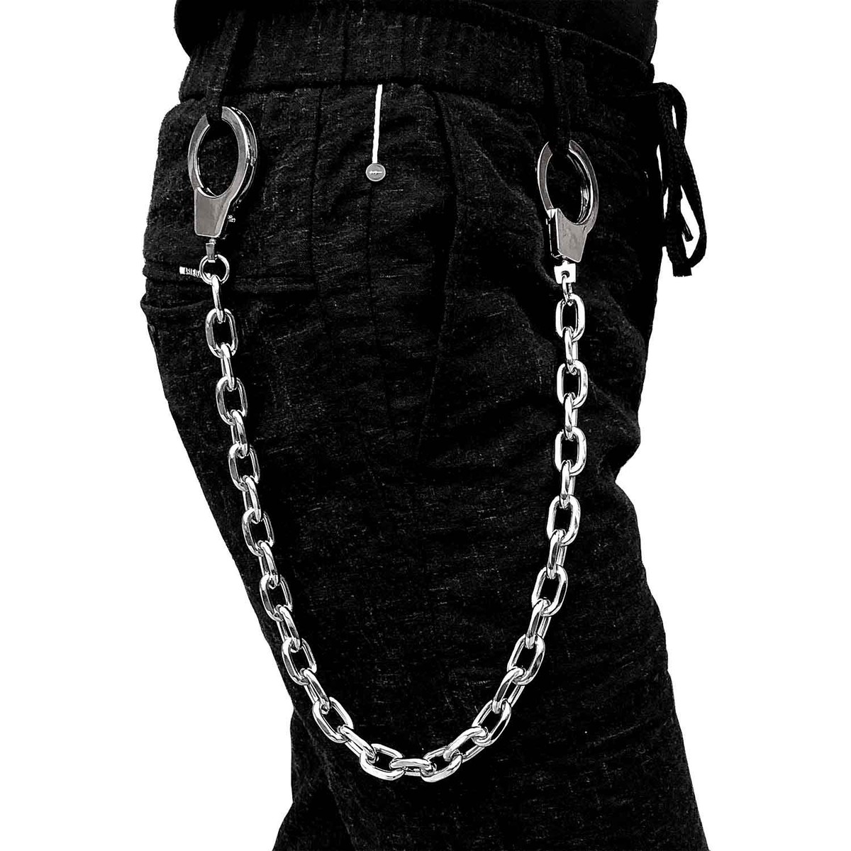 Blig Cuff Buckle Big Ring Hip Hop Pants Chain Metal Jeans