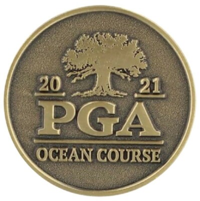 2021 PGA Championship (The Ocean Course) Large TWO SIDED -GOLD- Golf BALL MARKER | eBay