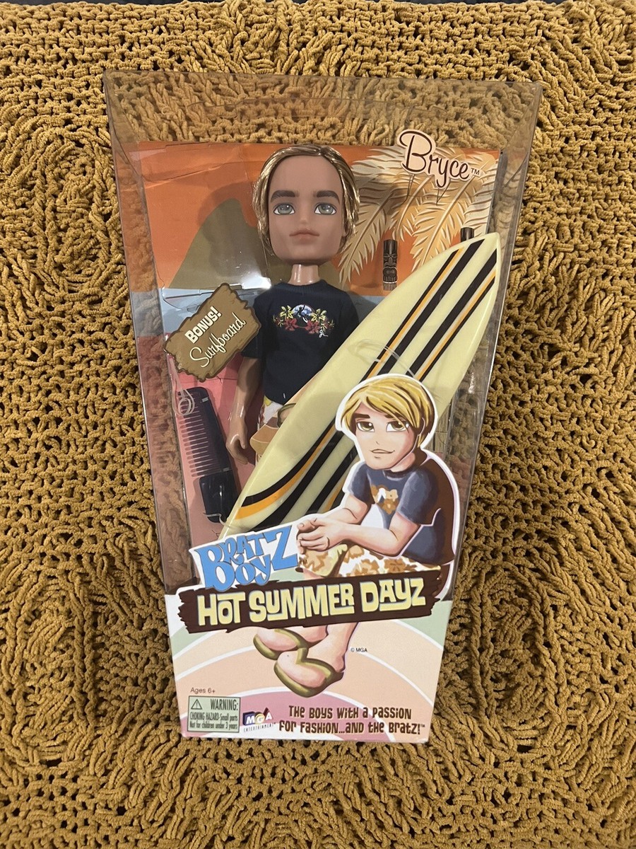 NRFB MGA Bratz Boyz Hot Summer Dayz Bryce Doll Surf Board RARE