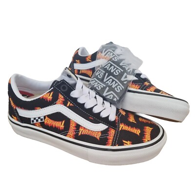 Vans Old Skool Trainers Pop Cush THRASHER Logo Print Shoe Size Women's Size  UK