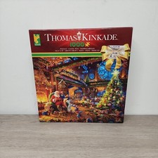 MADE IN USA, COMPLETE Thomas Kinkade Santa's Workshop 1000 PC Puzzle