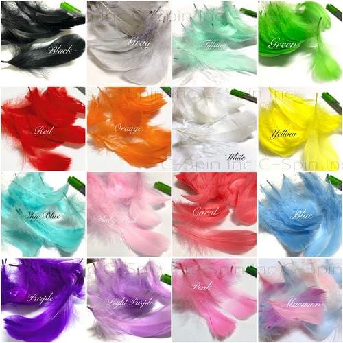 200x 3-5" Goose Satinettes Loose Feathers for DIY Balloon Craft Wedding Party US - Afbeelding 1 van 17