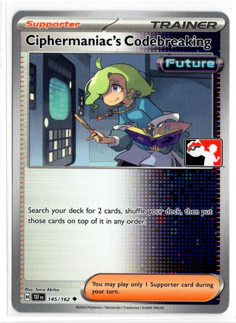 Play! Pokemon Prize Pack 6 Temporal Forces 145/162 Ciphermaniac's Codebreaking