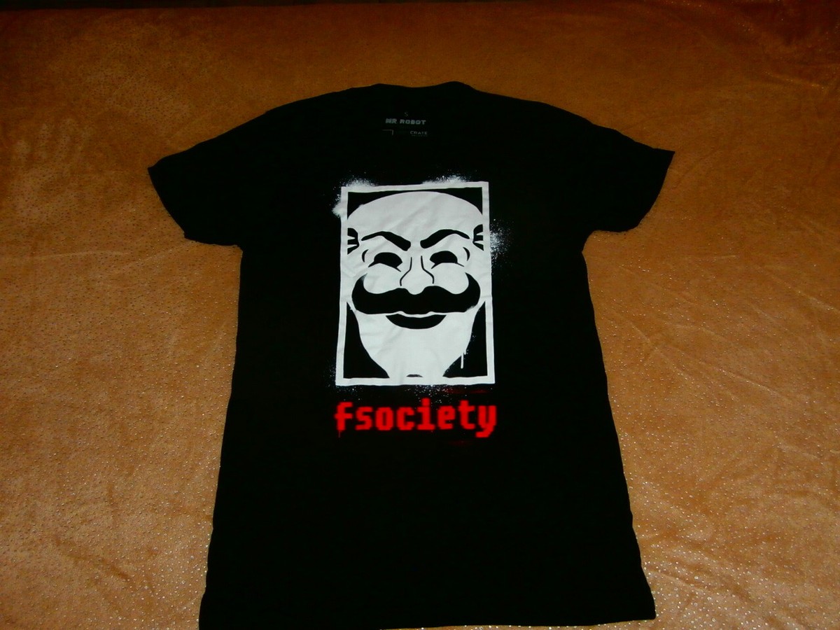Loot Crate Mr. Robot Fsociety Men's Black T-Shirt Dec 2016