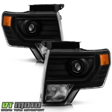 Projector Style Headlamps For 2009-2014 Ford F150 Halogen Headlights Left+Right