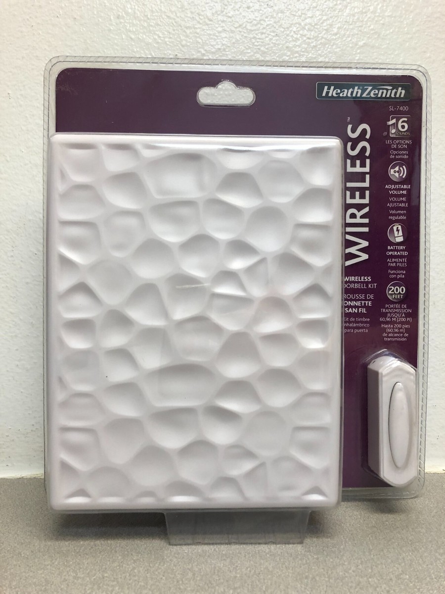 Heath Zenith Hammered White Plastic Wireless Door Chime Kit Heath Zenith Hammered White Plastic Wireless Door Chime Kit