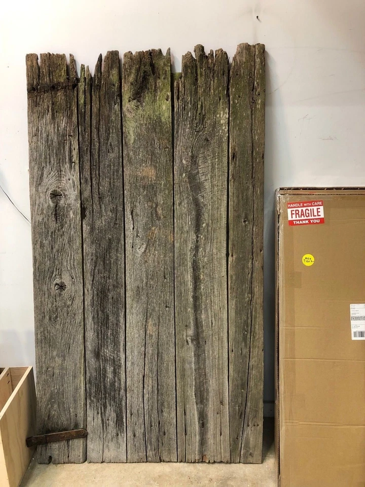 Puerta de granero de madera de granero 200 años puerta de granero de roble blanco Foto 3 de 4