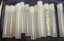 Pre-Owned ~Muzzle-Loaders Powder Charge Tubes -Grain Tubes -12 Tubes-N0 Markings