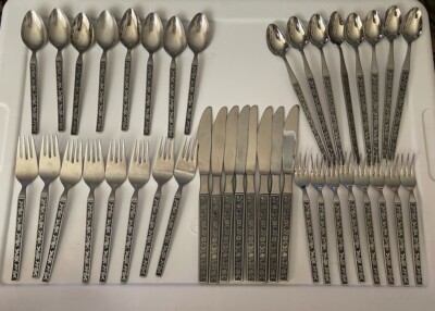 Eldan ELD11 Stainless Japan Mexicaly Mexicali Rose Silverware 40pc 8 Servings