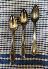 vtg Fruit Orange Grapefruit Spoon(3) 5 7/8” Silverplate pointed 1939 no mono