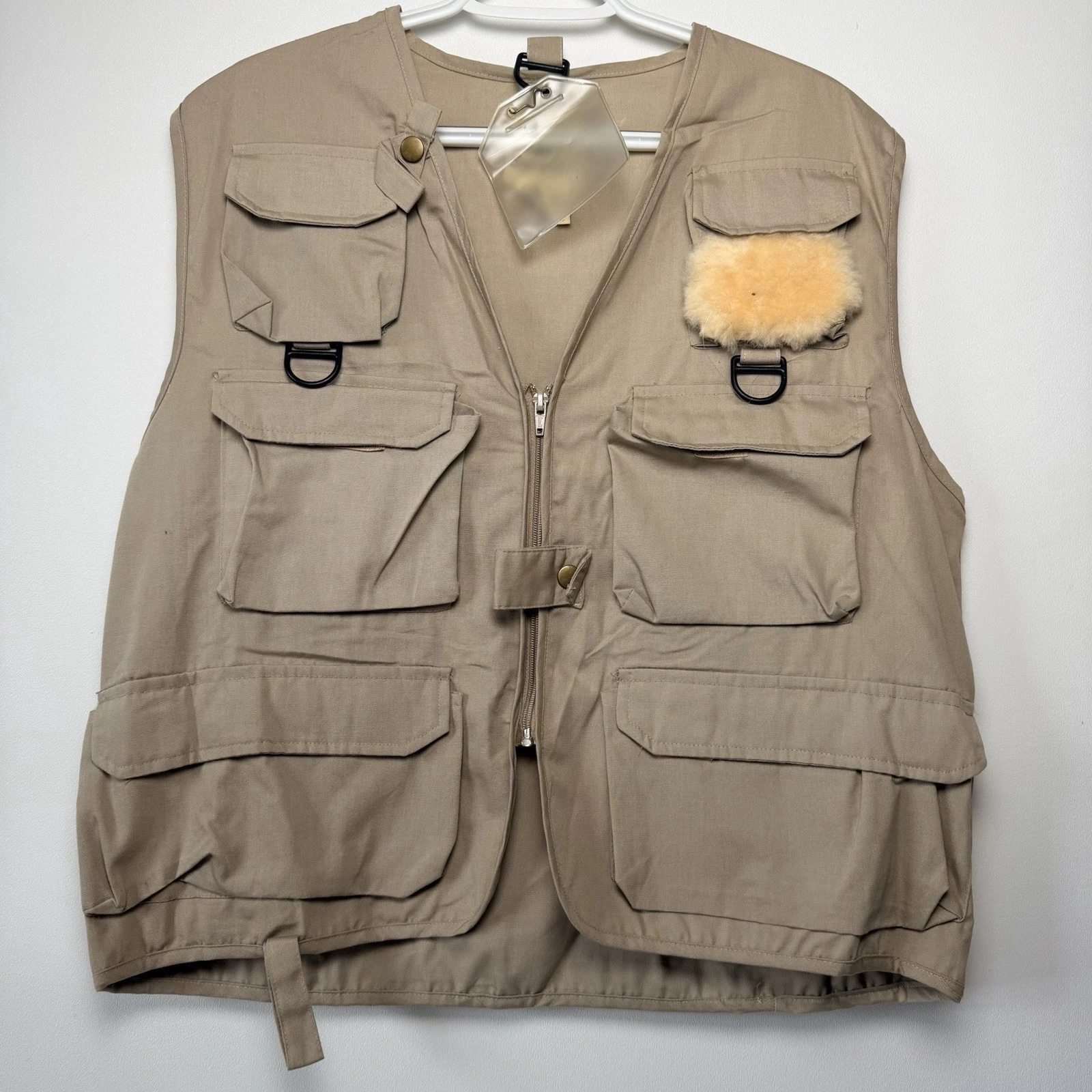 Vintage Sportfisher Fishing Vest Khaki Size M/XL Fly Fishing Multiple Pockets