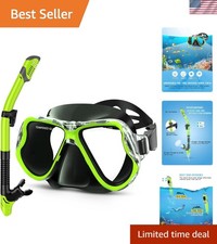 Dry Snorkel Set,Panoramic Wide View Anti-Fog Scuba Diving Mask,Professional Snor