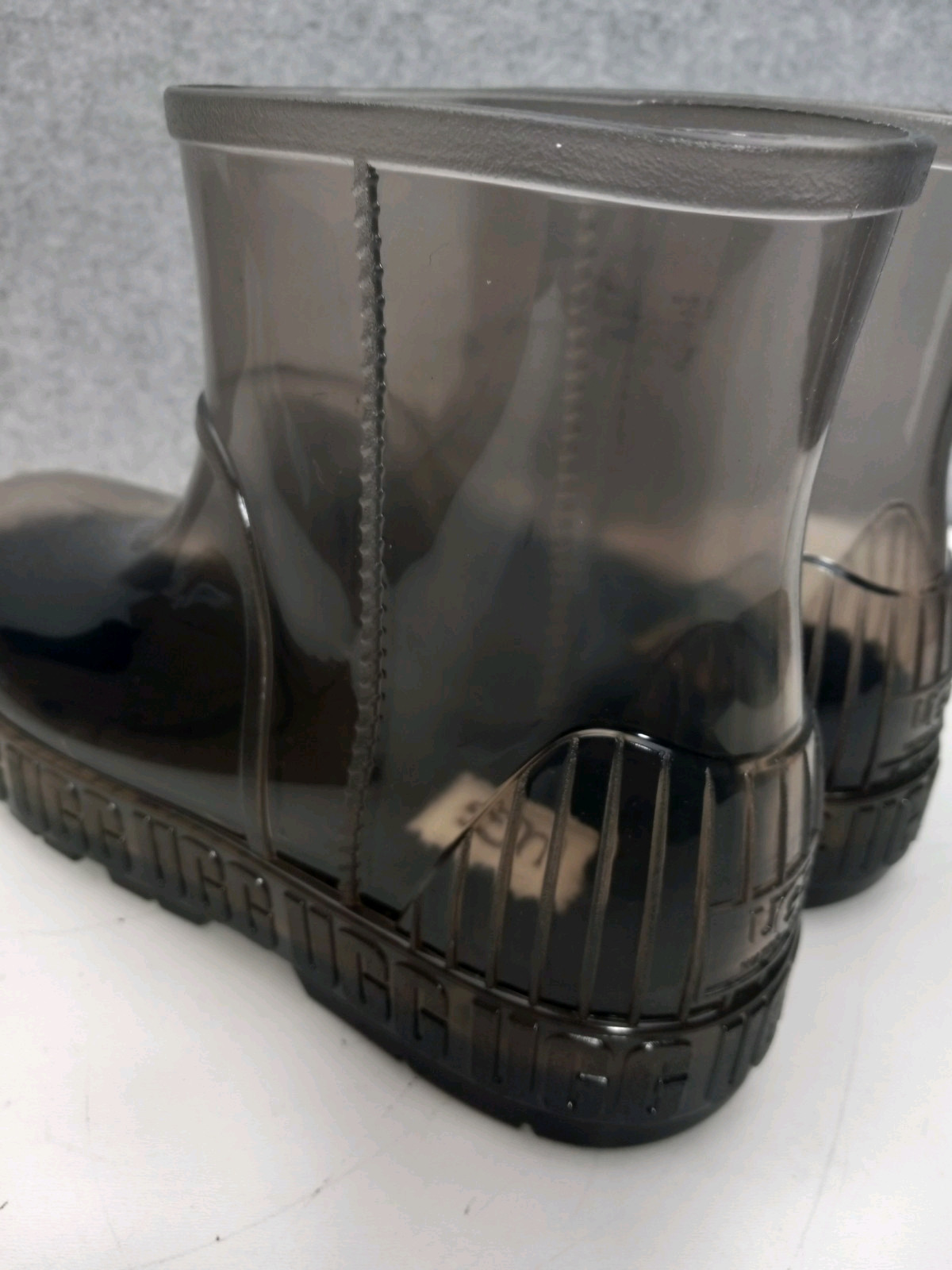 Ugg Drizlita Clear/Black Rain Boots Waterproof Removable Sock Liners Womens 10