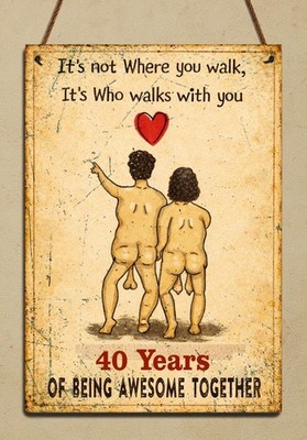 40. Hochzeitstag Plakette Schild Geschenk - 40 Jahre zusammen - Rubin Jubiläum