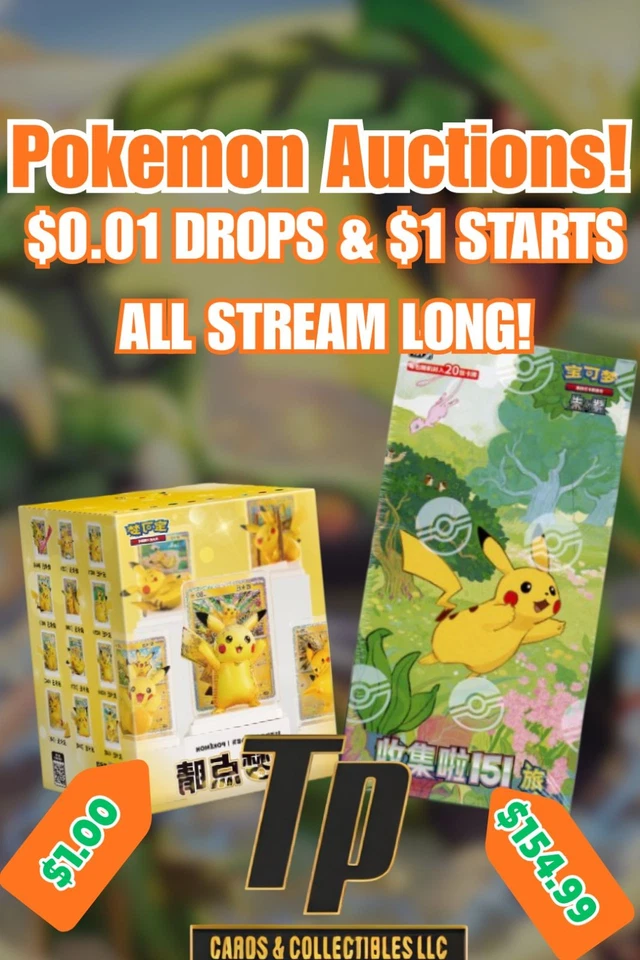 $1 Start Pokemon Auctions | Packs, Bundles, Boxes w/ Josh & Katie
