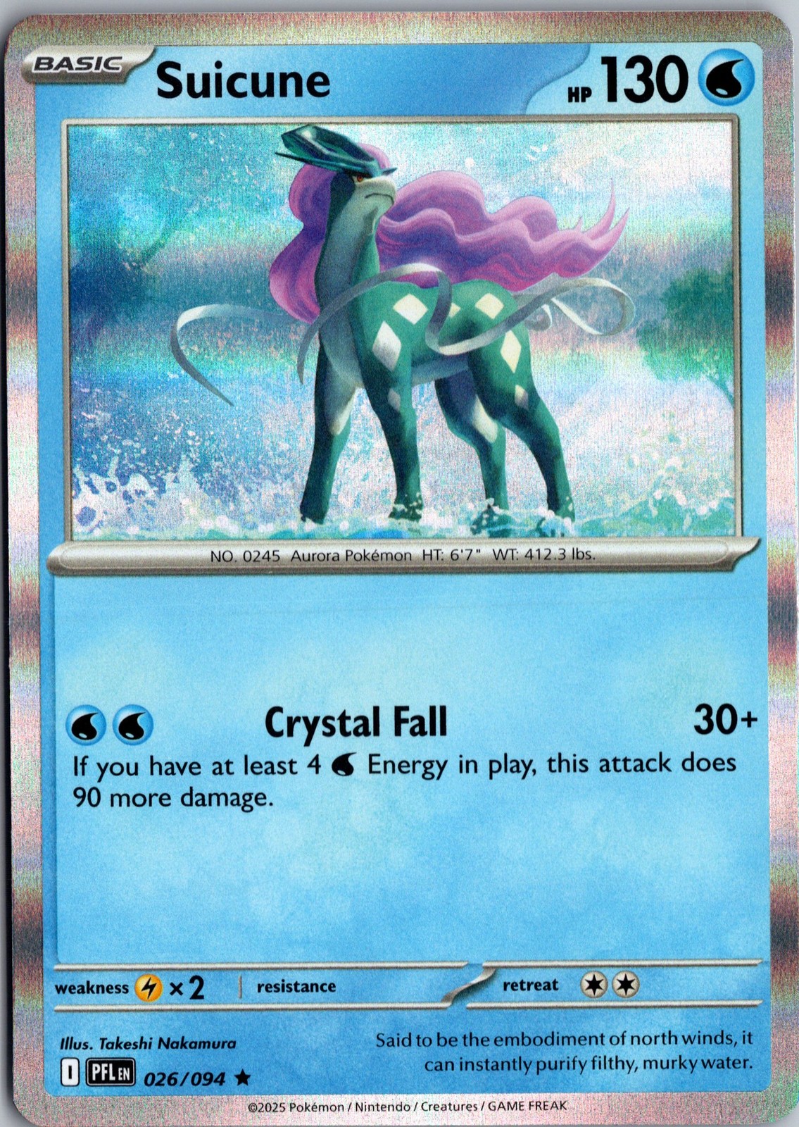 Suicune Rare ME02: Phantasmal Flames 026/094 LP