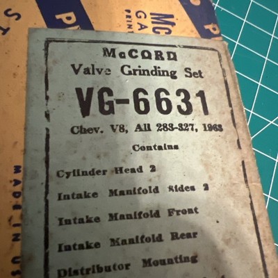McCord Valve Grinding Set VG-6631 Chevy V8 All 283-327 NoS