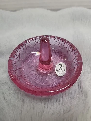 Vintage Fenton Pink Ring Dish Ring Holder