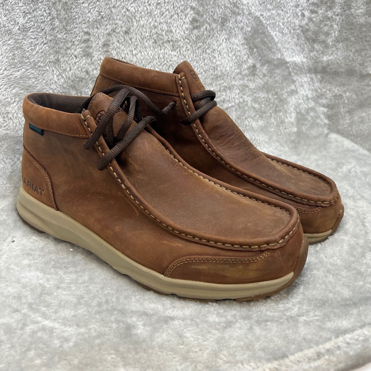 Ariat Spitfire Mens Brown Leather Waterproof Moc Toe Chukka  display picture 3