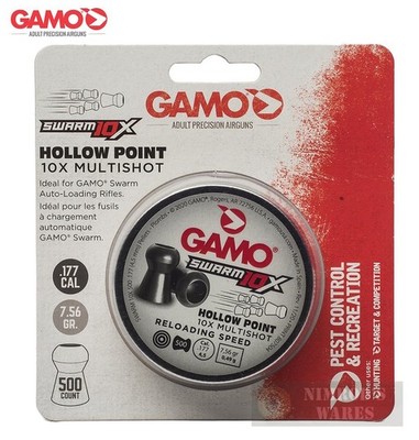 Gamo SWARM 10X .177 PELLETS Hollow Point 500-Pk 6322546BL54 FAST SHIP