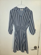 Katella Couture Womens Blue And White Dress Soze Medium