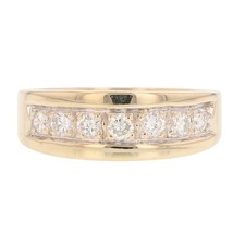 .36ctw Round Cut Diamond Prong-Set Wedding Band Ring 14k Yellow Gold Size 5.25