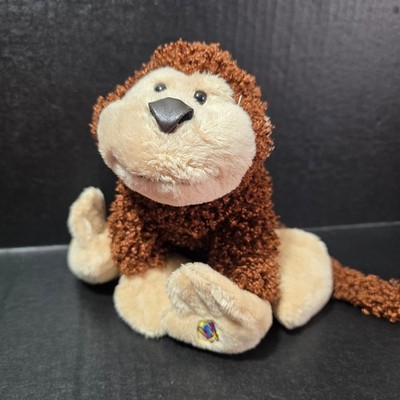 Webkinz Ganz Cheeky Monkey Plush Brown Tan Stuffed Animal 8'' Curly Fur