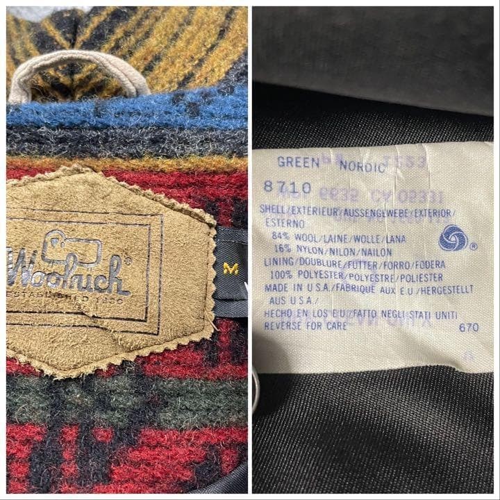 Woolrich Vintage Native Pattern Wool Jacket Mens … - image 8