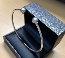  925 Silver stamped Torque Bangle / size large 