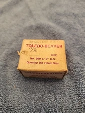 Toledo Beaver Pipe Die 3/8"  Dies for No. 999 or 2" H.S. Opening Die Head Dies 