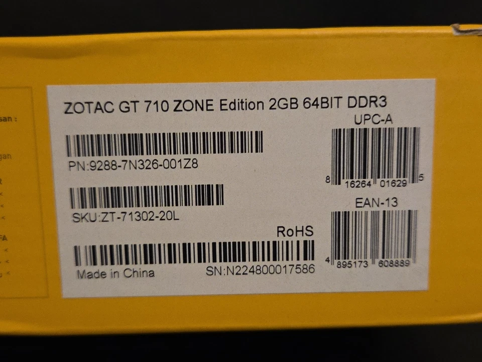 Zotac GT 710 ZONE Edition 2GB 64Bit DDR3 PCIe Video Card ZT-71302-20L Open Box - Image 4 of 4