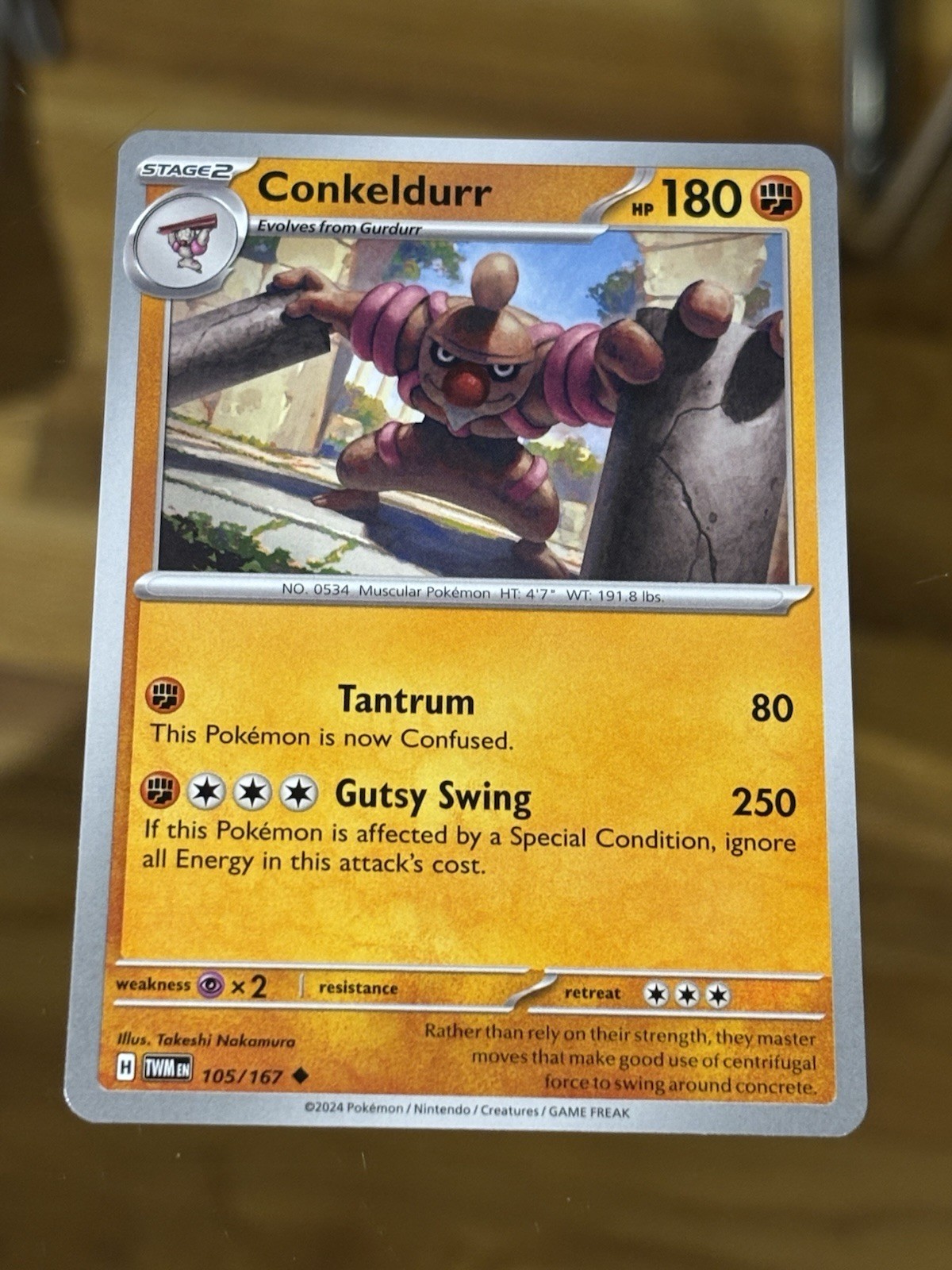 Conkeldurr 105/167 Twilight Masquerade Pokemon TCG Buy 2 Get 1 Free