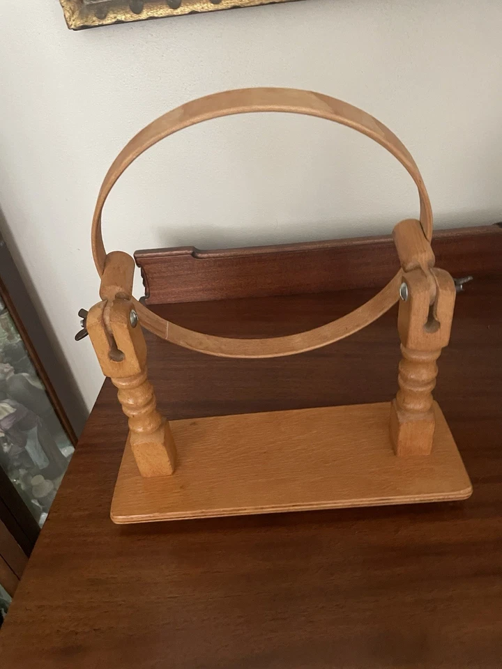 Vintage Wooden Tabletop Embroidery Hoop Stand 10 “ Made in England. READ - Image 2 of 4